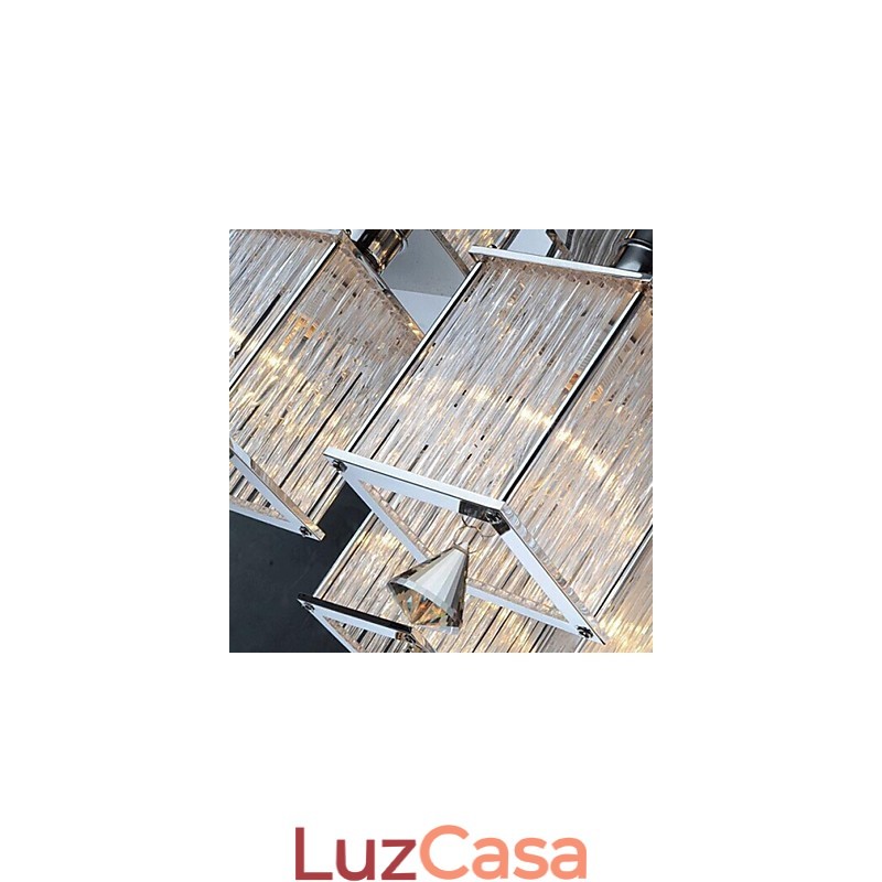 Moderno Contemporâneo Cristal Cromado Metal Montagem Embutida