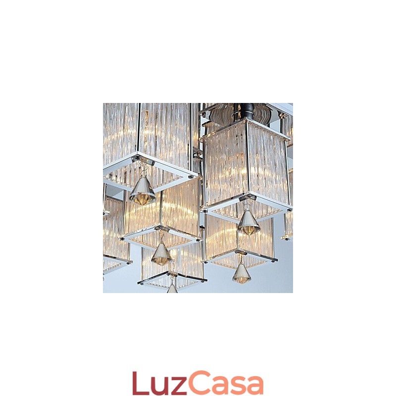Moderno Contemporâneo Cristal Cromado Metal Montagem Embutida