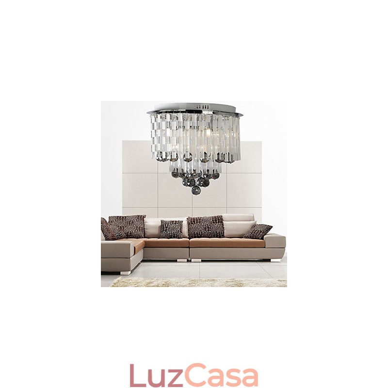 Cristal Semi Flush Mount com 8 luzes