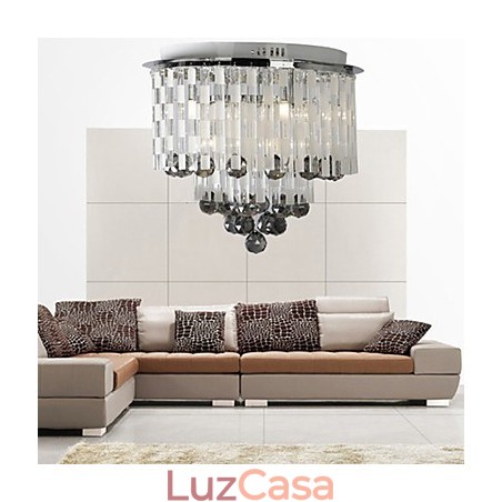 Cristal Semi Flush Mount com 8 luzes