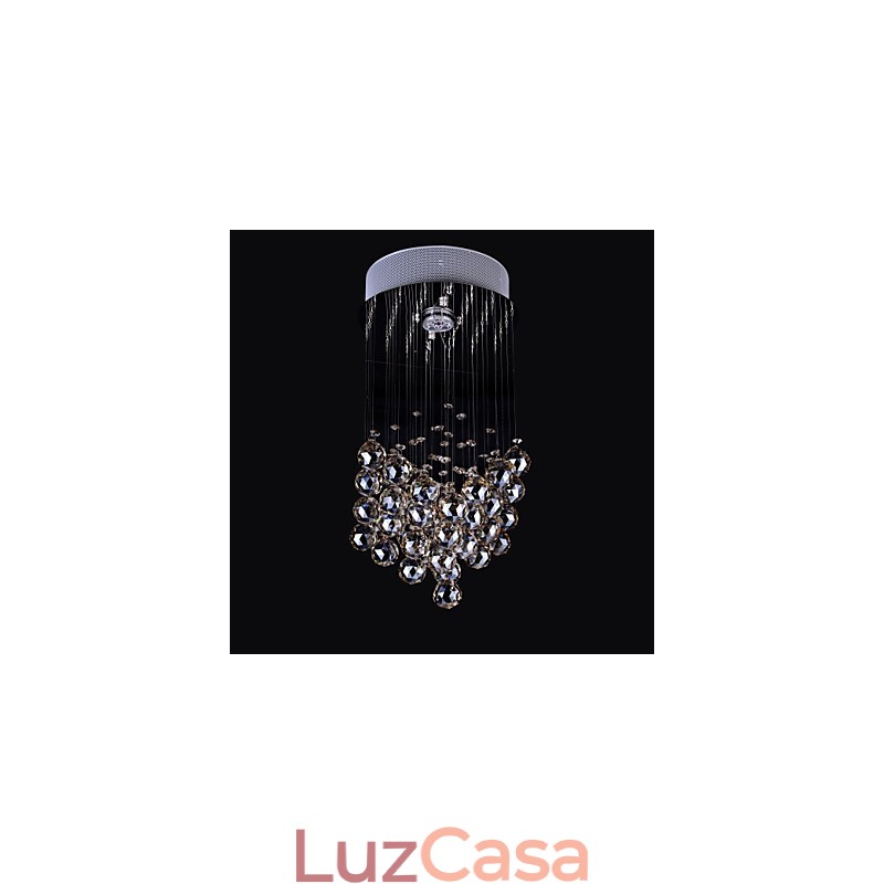 1 Lustre de Cristal K9 com Luz Clara