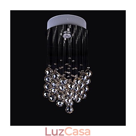 1 Lustre de Cristal K9 com Luz Clara 1 Lustre de Cristal K9 com Luz Clara