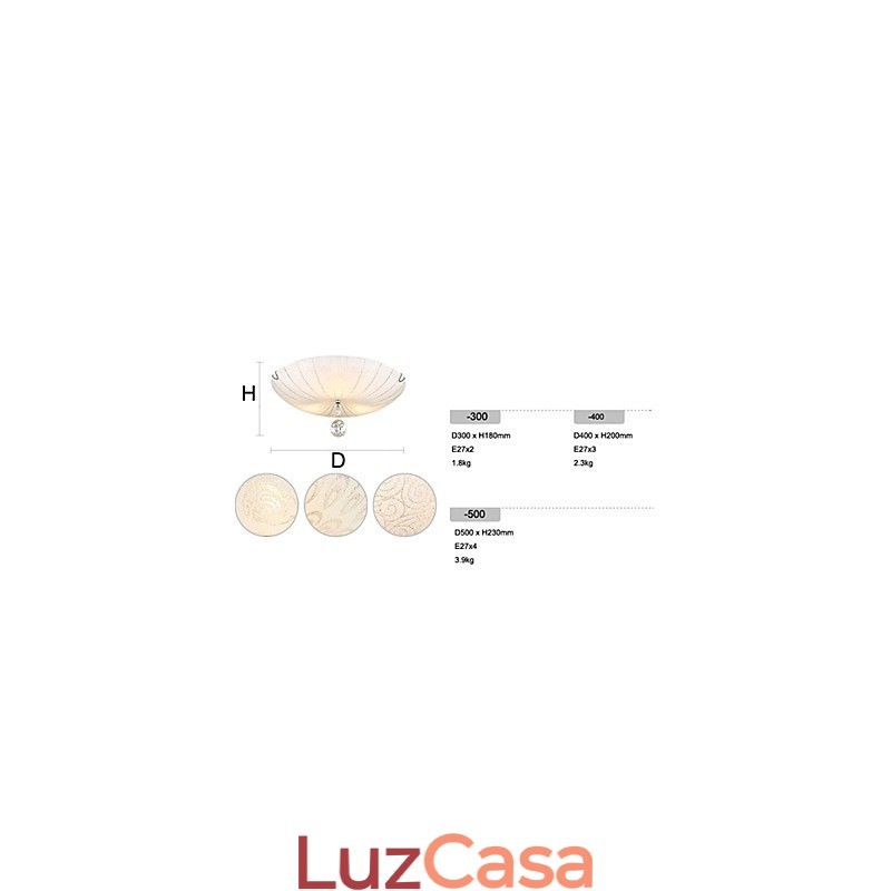 Luminária embutida de cristal