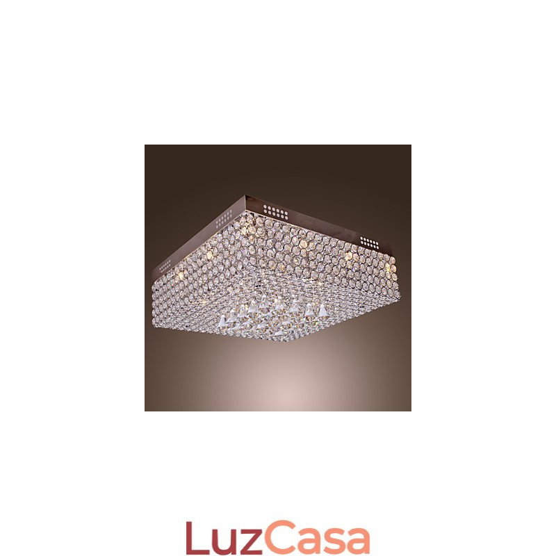 Luminária de teto com contas de cristal e 45 cores