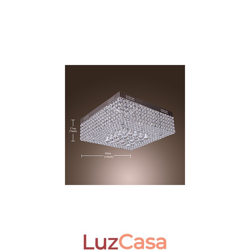 Luminária de teto com contas de cristal e 45 cores