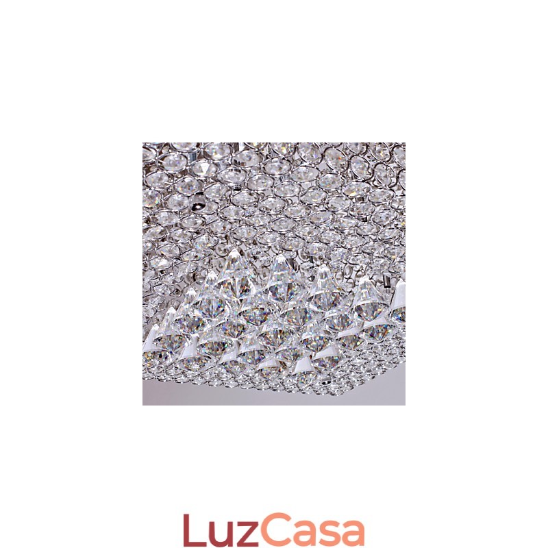 Luminária de teto com contas de cristal e 45 cores