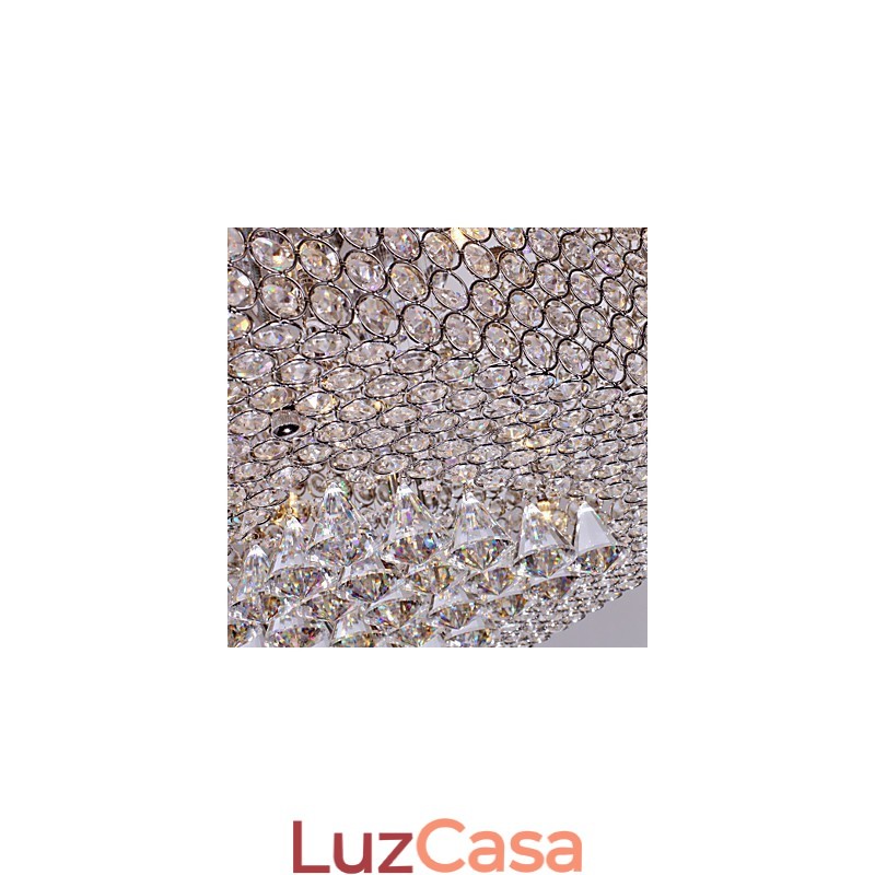 Luminária de teto com contas de cristal e 45 cores