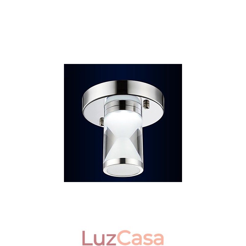 Luminária de embutir em metal cromado contemporânea moderna