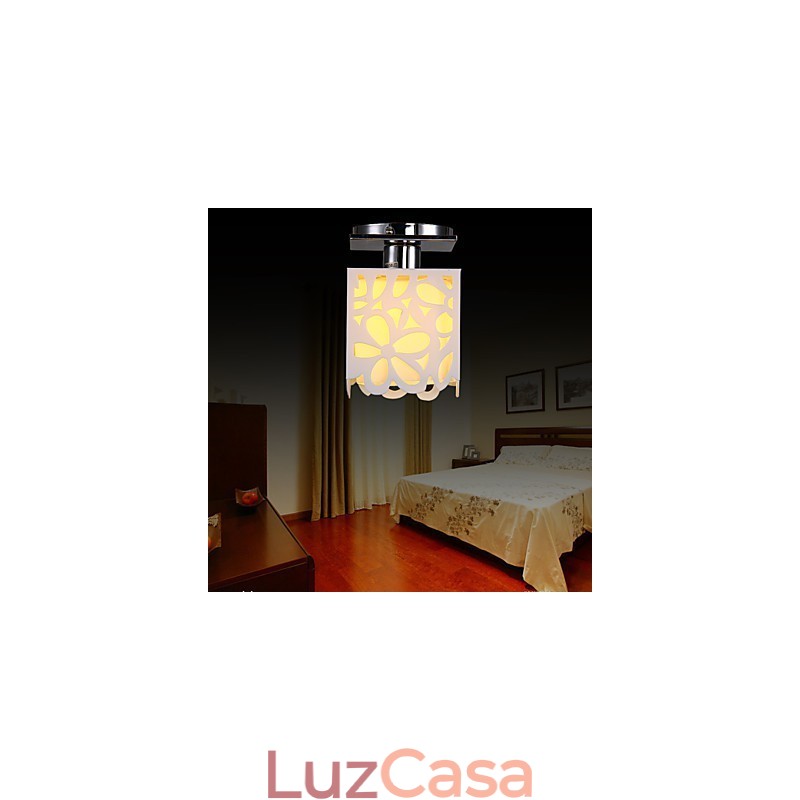 Luminária embutida galvanizada estilo rústico mini lodge