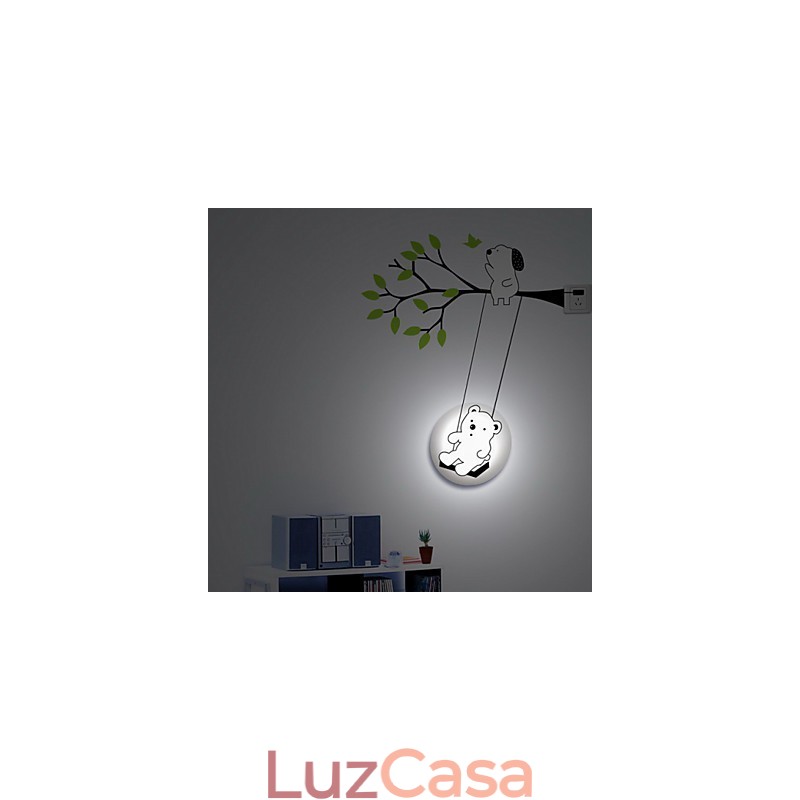 Pequeno Urso Plástico Resistente a Altas Temperaturas Luz e Criativo 3D Papel de Parede Luminária de Parede