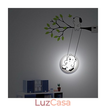 Pequeno Urso Plástico Resistente a Altas Temperaturas Luz e Criativo 3D Papel de Parede Luminária de Parede Pequeno Urso Plástico Resistente a Altas Temperaturas Luz e Criativo 3D Papel de Parede Luminária de Parede