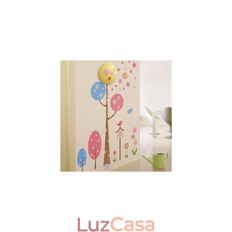 Luminária de parede criativa 3D com papel de parede, luz noturna moderna, pode remover as luzes dos adesivos de parede