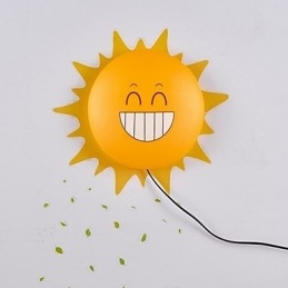 Papel de parede Lâmpadas de parede Flor Rosto DIY Diversão Atmosfera Luz noturna Crianças Lâmpada de cabeceira Decoração Sol