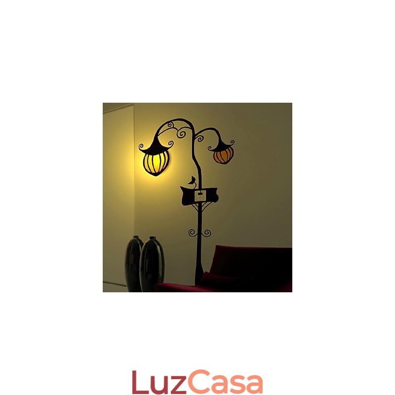 Luminária de parede de plástico resistente a altas temperaturas de abóbora e papel de parede 3D criativo