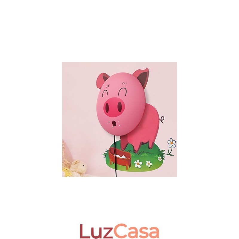 Porco Plástico Resistente a Altas Temperaturas Luz E 10 C Pode Remover Papel de Parede Criativo 3D Luminária de Parede