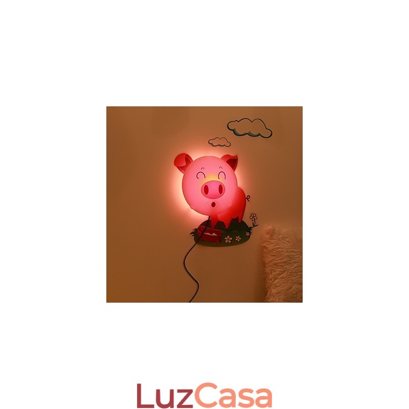 Porco Plástico Resistente a Altas Temperaturas Luz E 10 C Pode Remover Papel de Parede Criativo 3D Luminária de Parede