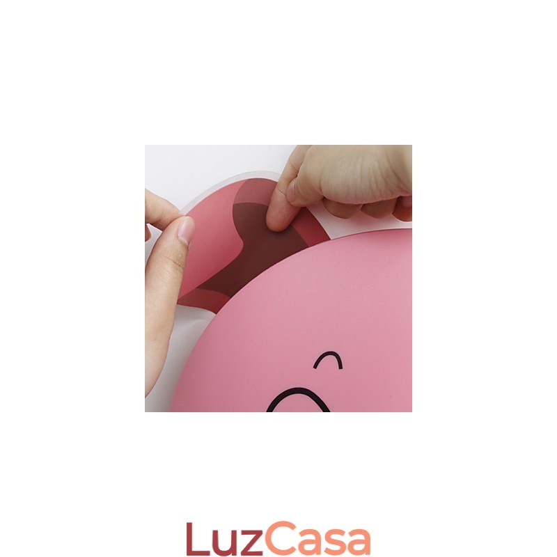 Porco Plástico Resistente a Altas Temperaturas Luz E 10 C Pode Remover Papel de Parede Criativo 3D Luminária de Parede