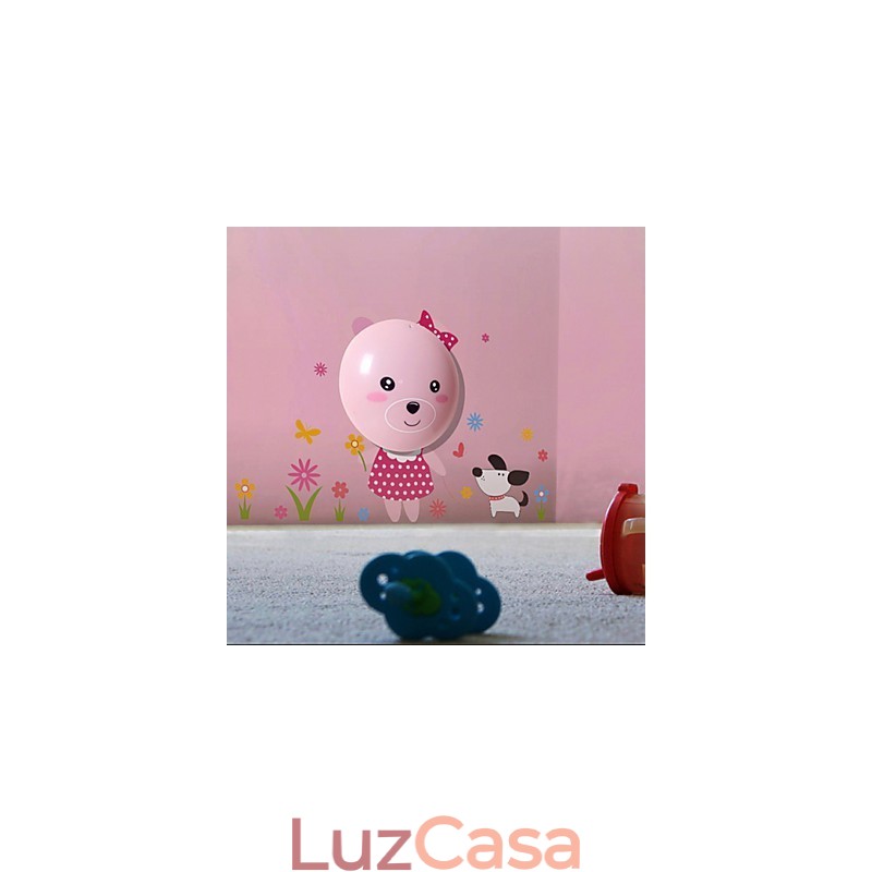 Adesivos de parede urso luz ativada inteligente indução elétrica smetope adorno lâmpada de parede