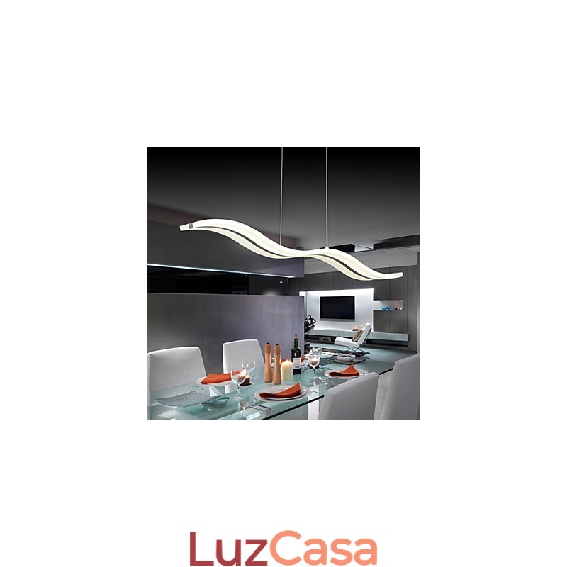 Luminária pendente moderna e contemporânea cromada