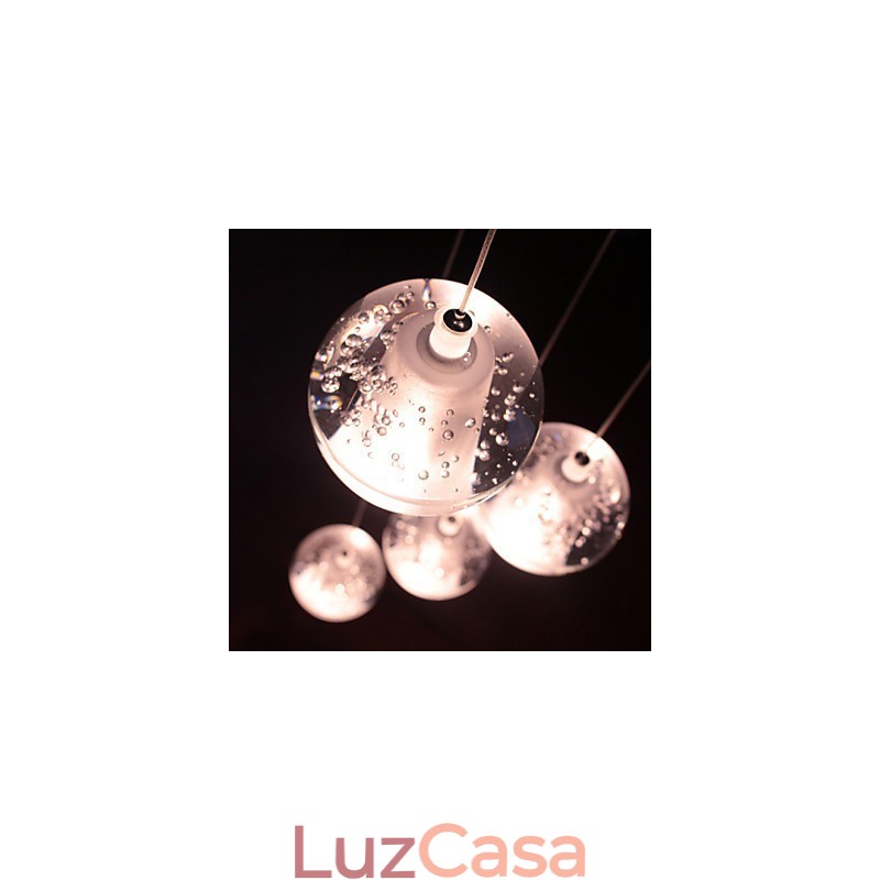 Luminária pendente moderna Luminária pendente G4 Retroifit 7 luzes Cristal cromado para escadas Luz