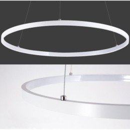 Luminária pendente regulável com controle remoto, design moderno, três anéis