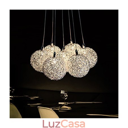 Luminária pendente moderna de 7 luzes para decoração de casa, luminária pendente de alumínio decorativa Luminária pendente moderna de 7 luzes para decoração de casa, luminária pendente de alumínio decorativa