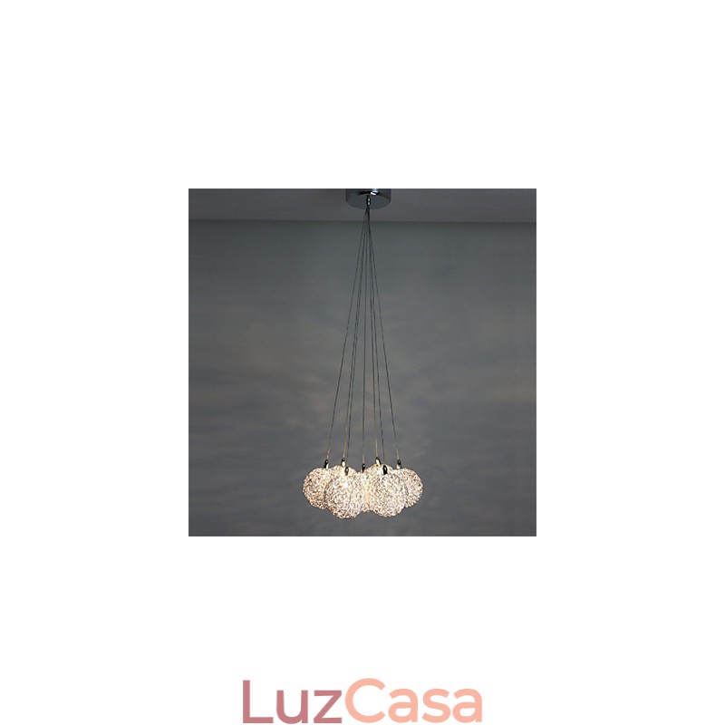 Luminária pendente moderna de 7 luzes para decoração de casa, luminária pendente de alumínio decorativa