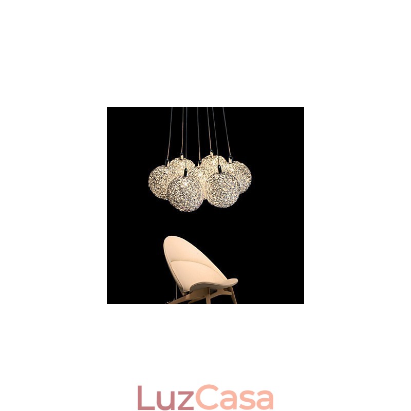 Luminária pendente moderna de 7 luzes para decoração de casa, luminária pendente de alumínio decorativa