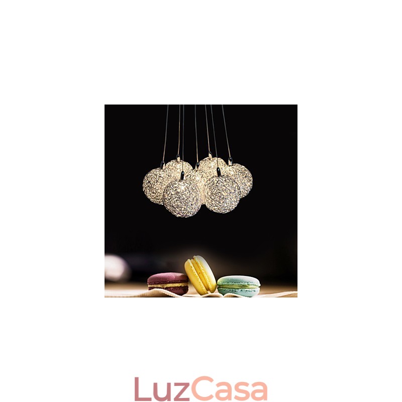Luminária pendente moderna de 7 luzes para decoração de casa, luminária pendente de alumínio decorativa
