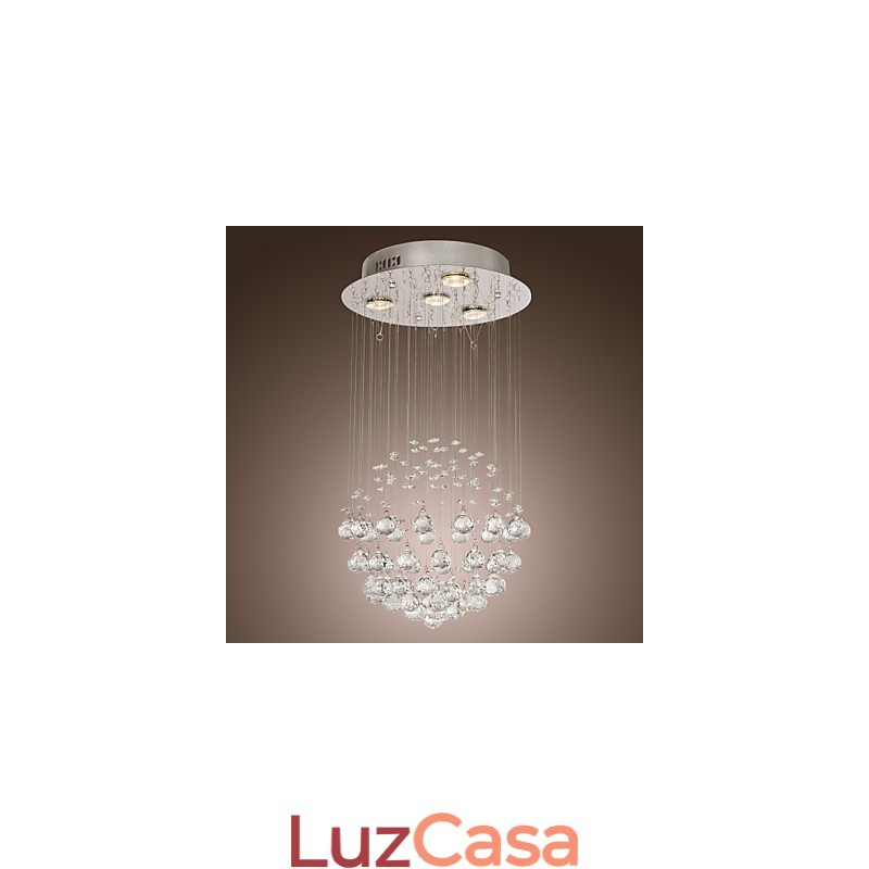 Lustre de luxo moderno cristal 4 luzes