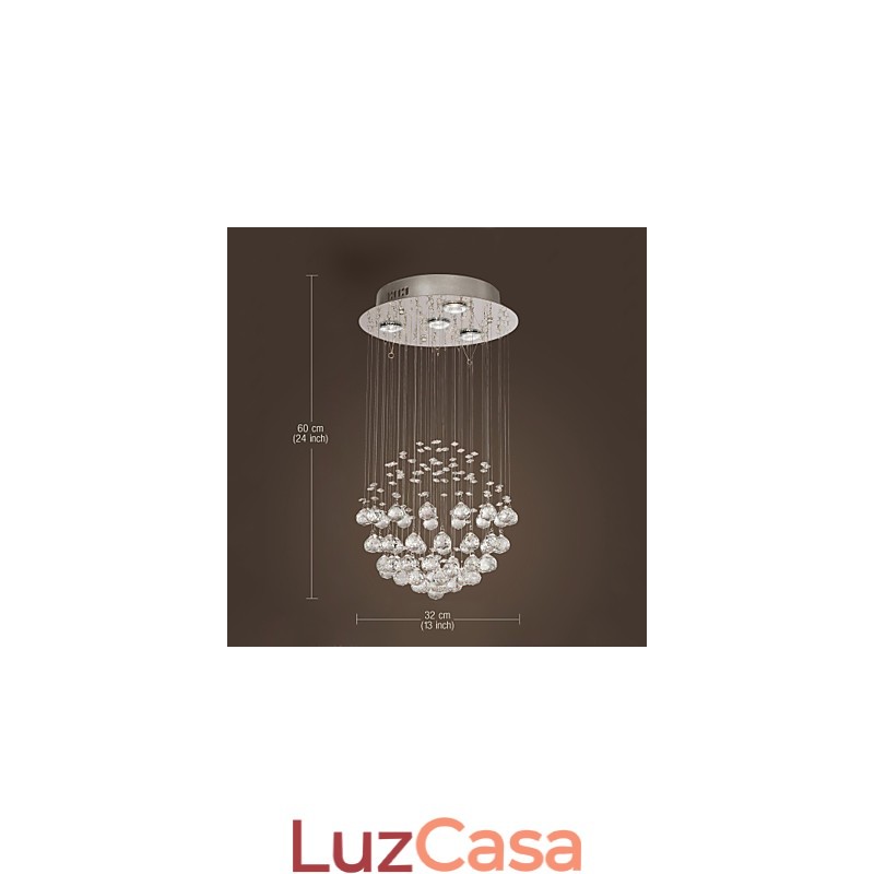 Lustre de luxo moderno cristal 4 luzes