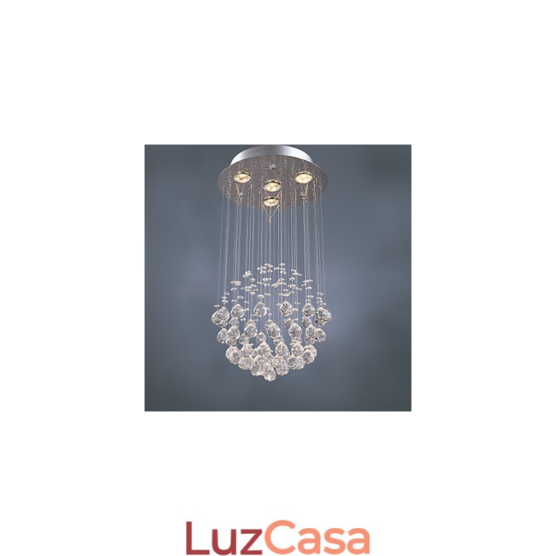 Lustre de luxo moderno cristal 4 luzes