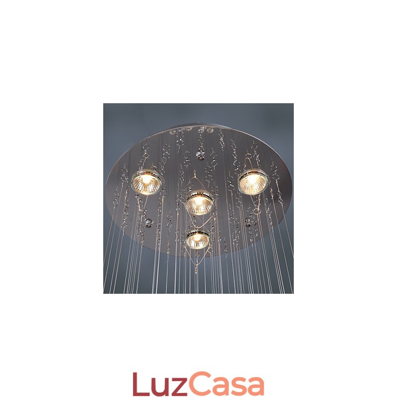 Lustre de luxo moderno cristal 4 luzes