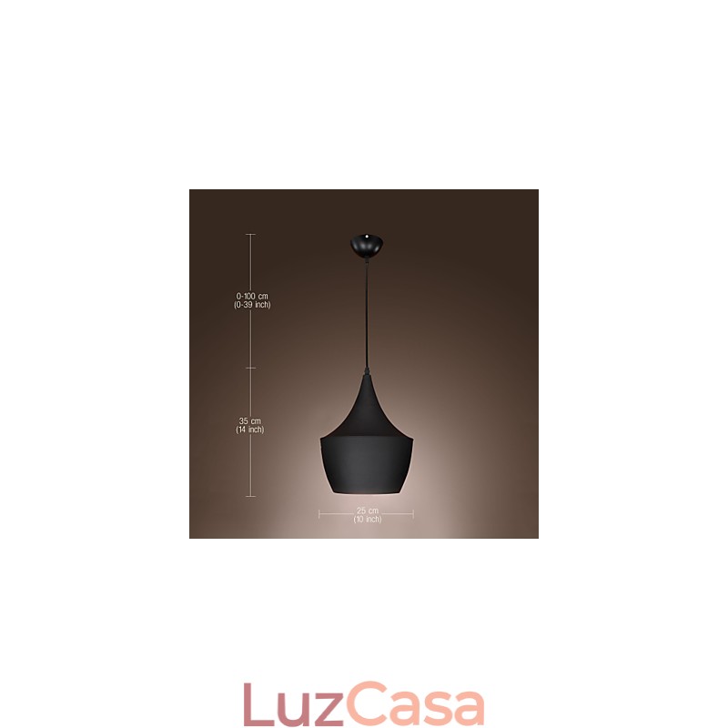 Luminária pendente retrô vintage Tom Dixon Design preta