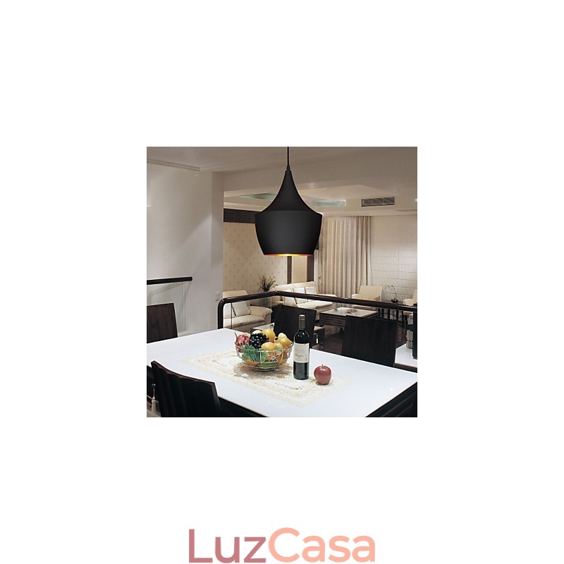 Luminária pendente retrô vintage Tom Dixon Design preta