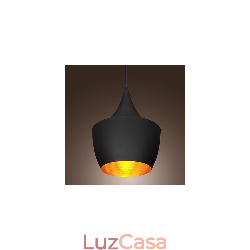 Luminária pendente retrô vintage Tom Dixon Design preta