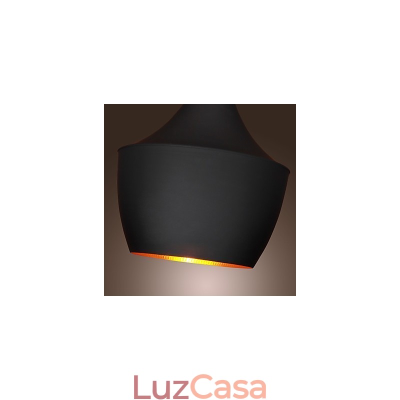 Luminária pendente retrô vintage Tom Dixon Design preta