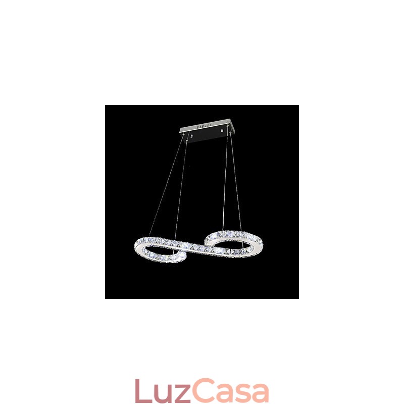 Luminária pendente moderna contemporânea de cristal cromado em metal