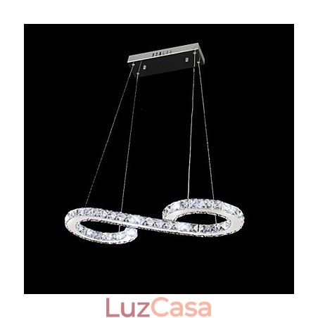 Luminária pendente moderna contemporânea de cristal cromado em metal Luminária pendente moderna contemporânea de cristal cromado em metal