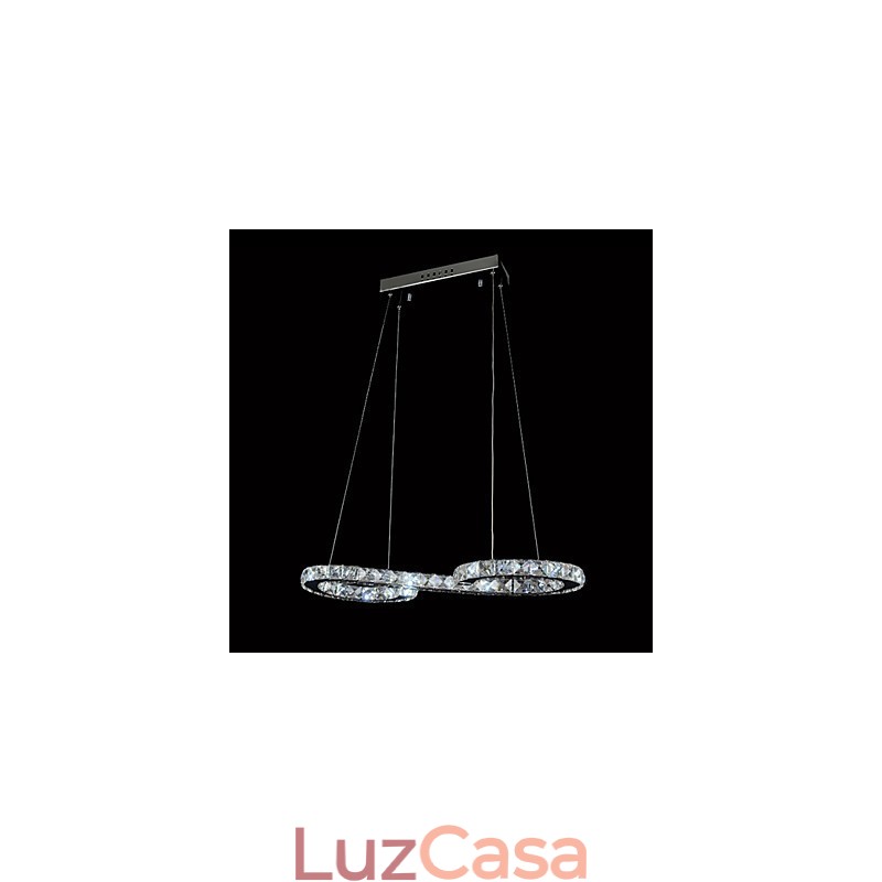Luminária pendente moderna contemporânea de cristal cromado em metal