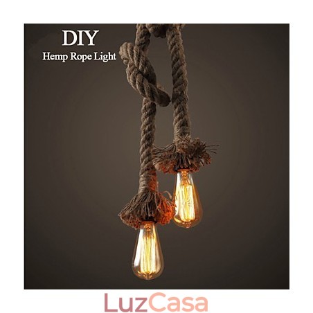 1 Luz DIY Art Hemp Rope Light Lustre Criativo de Corda de Cânhamo 1 Luz DIY Art Hemp Rope Light Lustre Criativo de Corda de Cânhamo