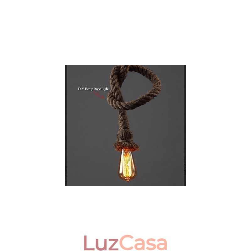 1 Luz DIY Art Hemp Rope Light Lustre Criativo de Corda de Cânhamo