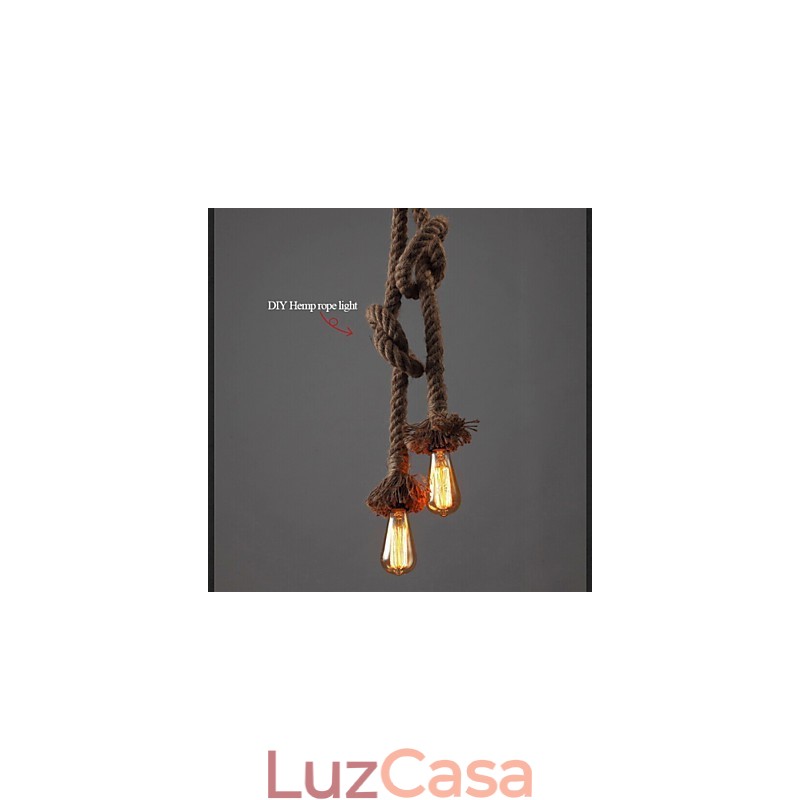 1 Luz DIY Art Hemp Rope Light Lustre Criativo de Corda de Cânhamo
