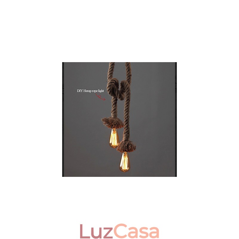 1 Luz DIY Art Hemp Rope Light Lustre Criativo de Corda de Cânhamo