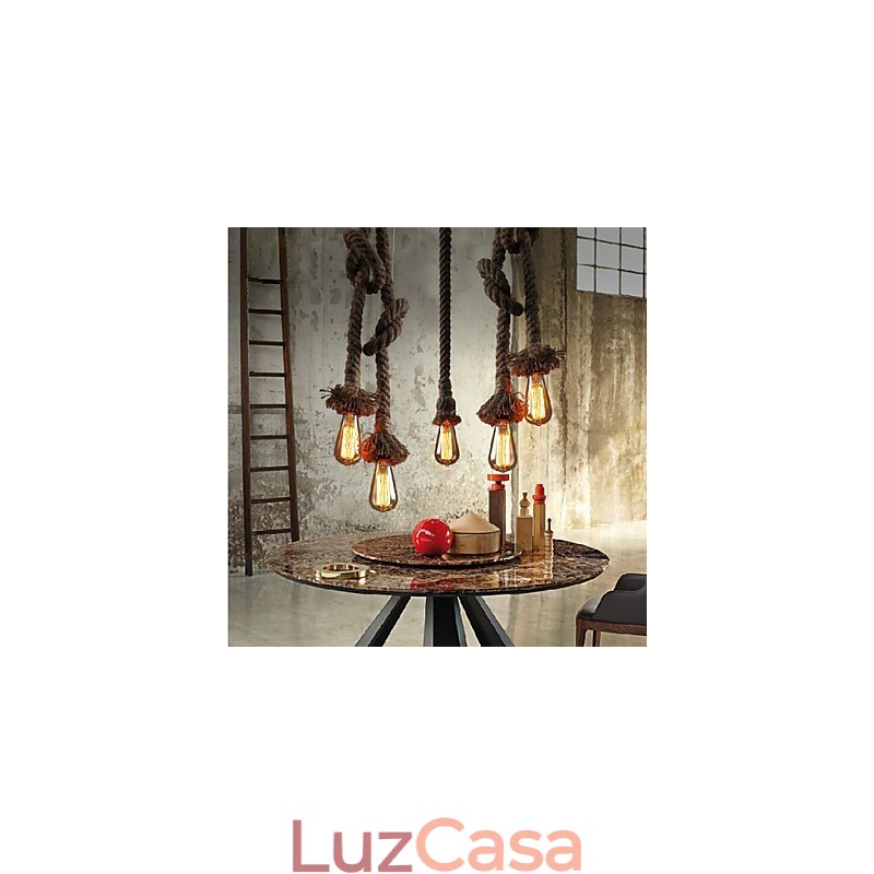 1 Luz DIY Art Hemp Rope Light Lustre Criativo de Corda de Cânhamo