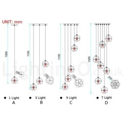 Luminária pendente de bola de cristal Meteorer de palco de engenharia criativa