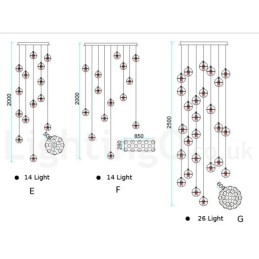 Luminária pendente de bola de cristal Meteorer de palco de engenharia criativa