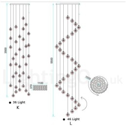 Luminária pendente de bola de cristal Meteorer de palco de engenharia criativa
