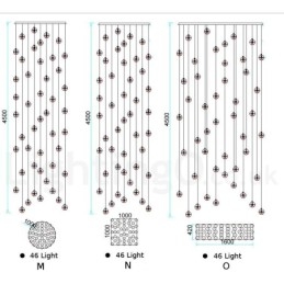 Luminária pendente de bola de cristal Meteorer de palco de engenharia criativa