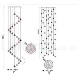 Luminária pendente de bola de cristal Meteorer de palco de engenharia criativa